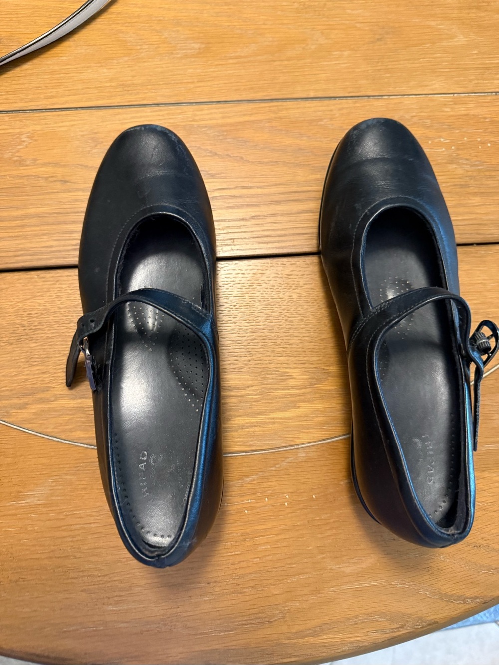 SAS Black Leather Mary Jane Flats with Buckle Strap
